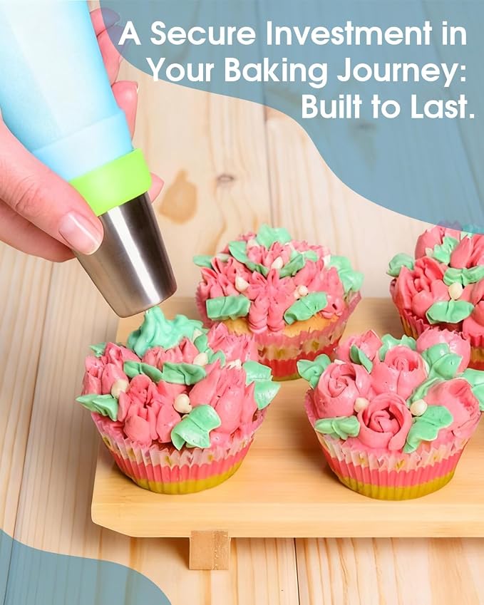 60Pcs Extra Large Russian Piping Tips Set,10 Flower Nozzles Baking, Stainless Steel Rose Floral Piping Nozzles, Nozzle for Cake Decorating for Buttercream Flowers, Cake Decorating Supplies for Wedding