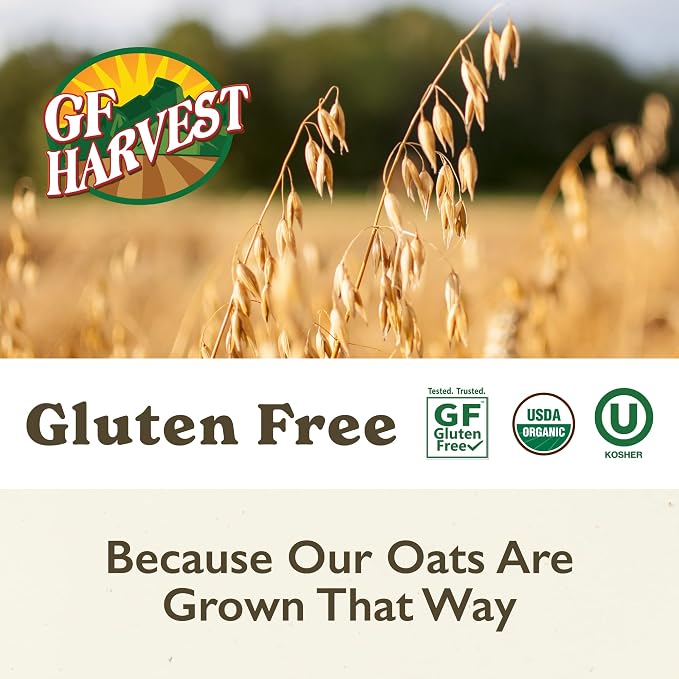 GF Harvest Gluten Free Organic Whole Grain Oat Flour, 32 Ounce Bag, Pack of 2