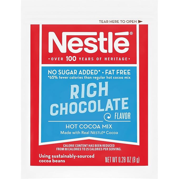 Nestle Cocoa Mix No Sugar Added 30 Count .28 Oz Packets