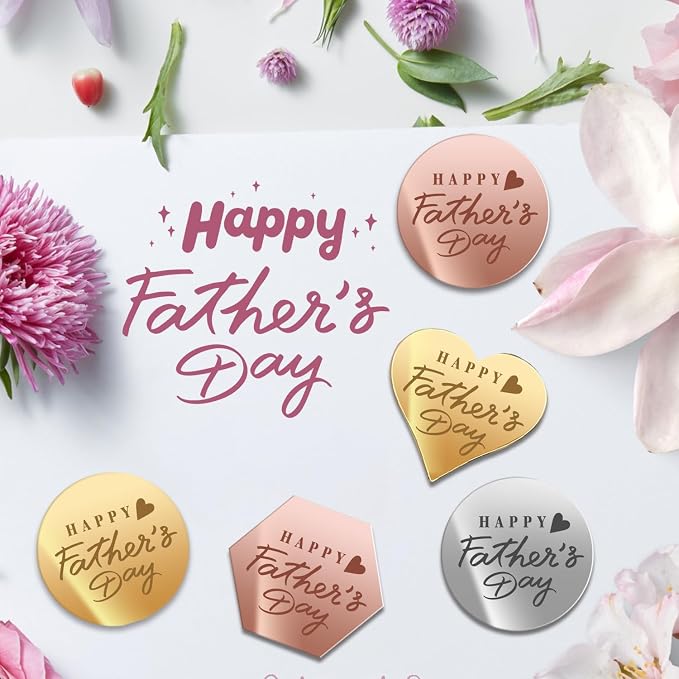 45PCS Happy Father's Day Cake Toppers, Mirror Acrylic Cupcake Toppers 3 Multi-shape & 3 Different Color Custom Cupcake Picks for Birthday Party Anniversary Pastries Decorations