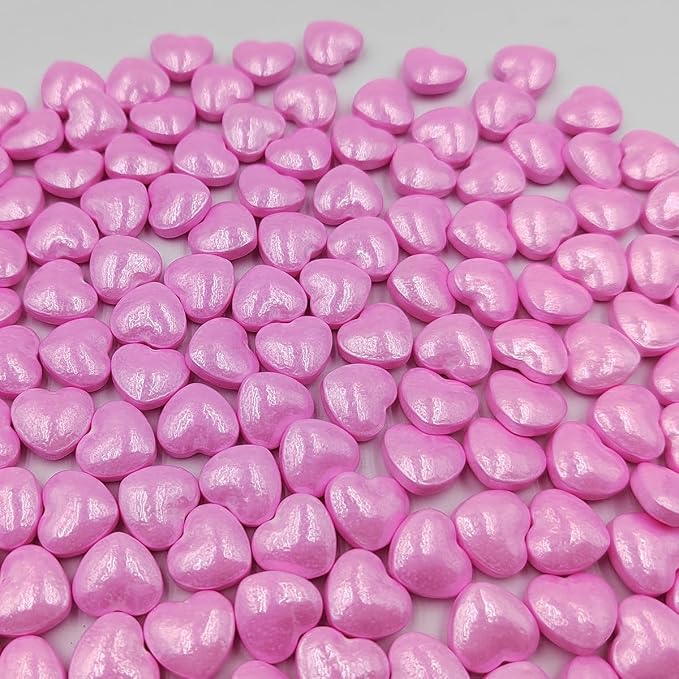 Pink Heart Sprinkles, Edible Heart Cake Decorating, Baking Cake Decorations Cupcake Toppers Cookie Decorating, Wedding Party Valentine Supplies