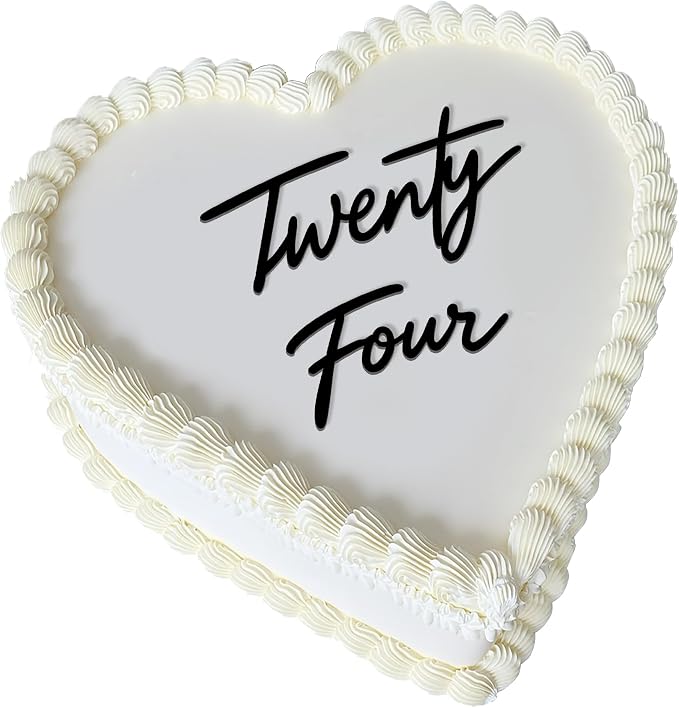 Twenty Four Cake Topper, Acrylic 24th Birthday Cake Decoration for Birthday Party (twenty four)