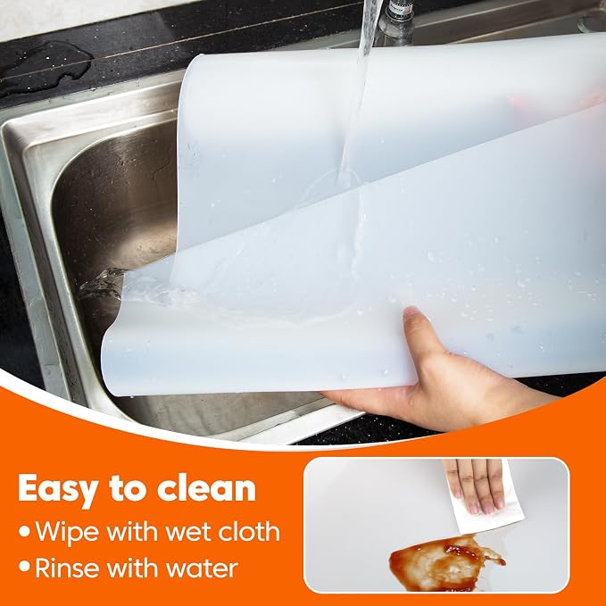 Large Silicone Mats for Kitchen Counter, 24"x80" Cuttable Silicone Roll for Heat Resistant Mats for Countertop, Kitchen Island Mat, Dining Table mat, Skin-Friendly Material, Translucent