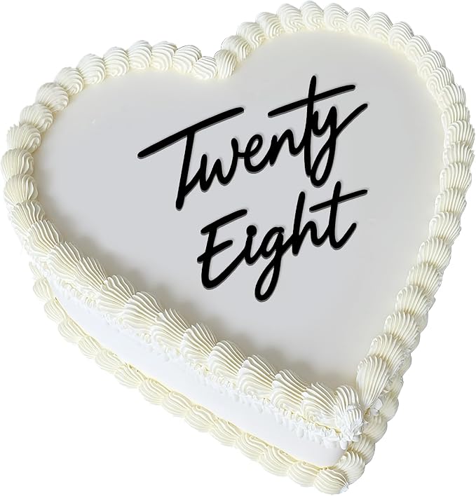 Twenty Eight Cake Topper, Acrylic 28th Birthday Cake Decoration for Birthday Party (twenty eight)