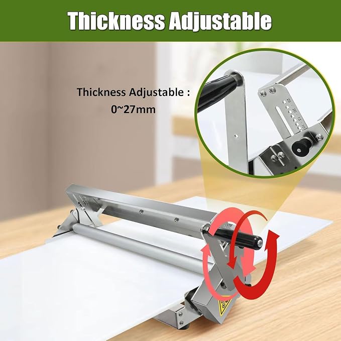 Dough Roller Dough sheeter Dough Sheeter, Foldable Manual Pastry and Fondant Sheeter, Adjustable Thickness 0-17.5mm/0-27mm for Commercial and Home Use, Ultra-Compact Design