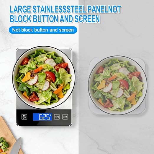 33lb Digital Kitchen Food Scale | Stainless Steel Material, Weight Grams and Ounces, Pounds/Ounces/Grams Freely Changed, Home Baking, Daily Use