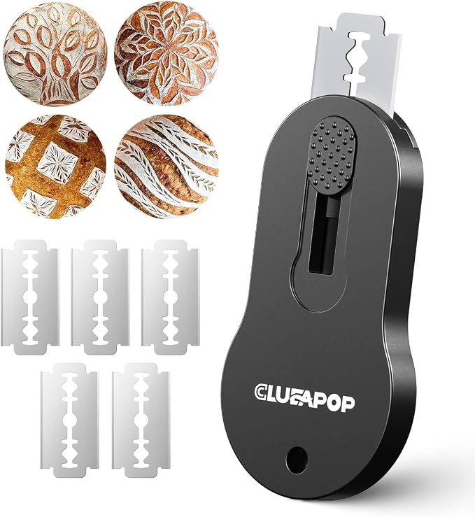 CLUEAPOP Bread Lame, Magnetic & Reusable Bread Lame Dough Scoring Tool, Bread Lame Blades Tool, Anti-Slip Handle with Long Retractable Razor, Sourdough Scoring tool for Bread Making