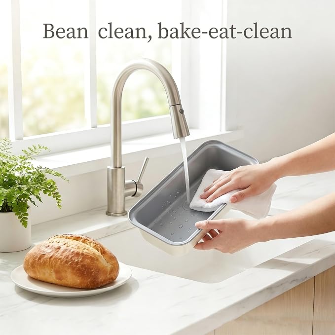 13x4 Inch Loaf Pan 3-Pack, Nonstick Carbon Steel Bread Pan for Even Baking, Long Baking Pan for Homemade Sourdough, Banana Bread & Meatloaf – Rust-Resistant, Warp-Resistant, Easy Release