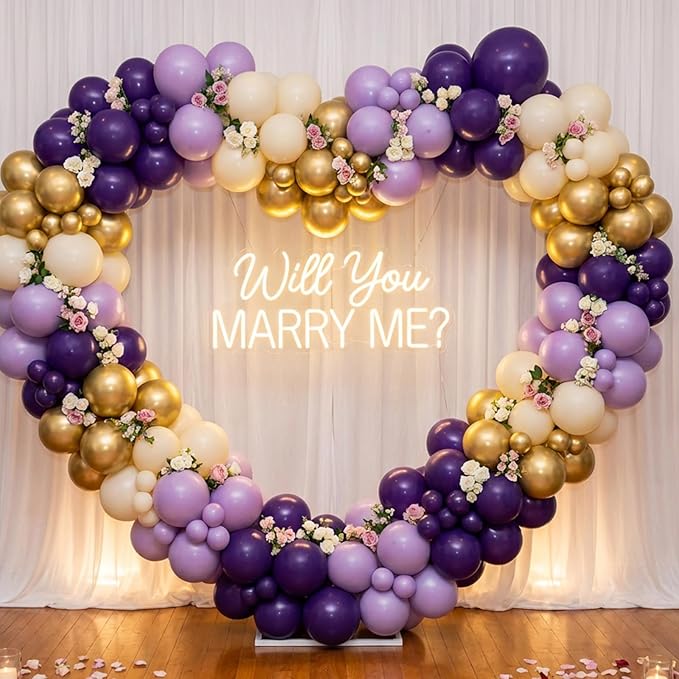 RUBFAC Dusty Purple Balloons 129pcs Different Sizes Pack of 18 12 10 5 Inch, Latex Light Lavender Lilac Purple Balloon Garland Arch Kit for Wedding Baby Shower Gender Reveal Birthday Party
