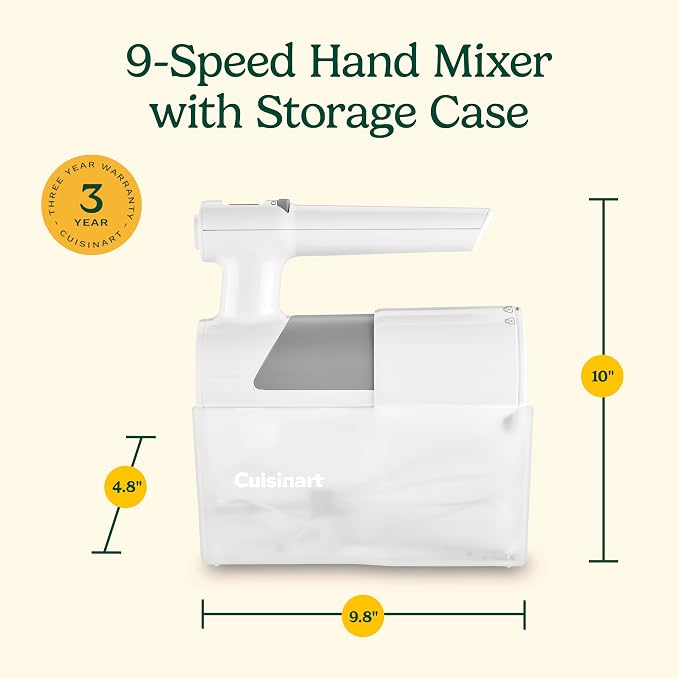 Cuisinart 9 Speed Hand Mixer with Storage Case, HM-190S