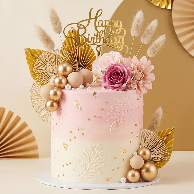 27Pcs Bohemian Cake Decoration Bohemian Cake Topper for Birthday Party Supplies