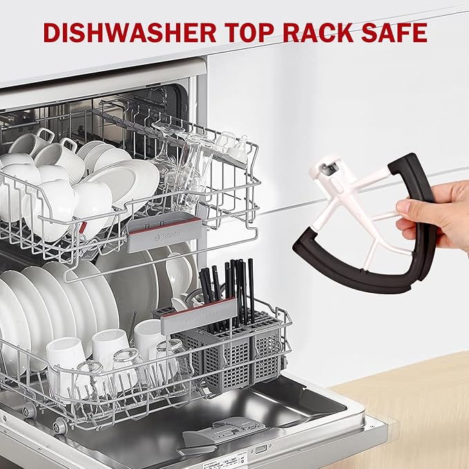 Flex Edge Beater for Kitchenaid 4.5/5 Qt Tilt-Head Mixer – Flexible Silicone Edge Paddle, Auto-Scrape Bowl Scraper, Dishwasher Safe– For Kitchenaid Accessories and Attachments (Black)