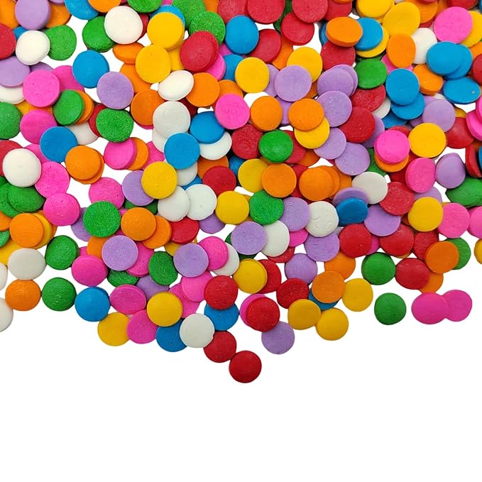 Homankit Rainbow Round Sprinkles, Edible Confetti Sprinkles for Celebration 8MM Round Sprinkles for Baking Cake Cupcake Ice Cream Cookie Decoration 2.82 Ounces