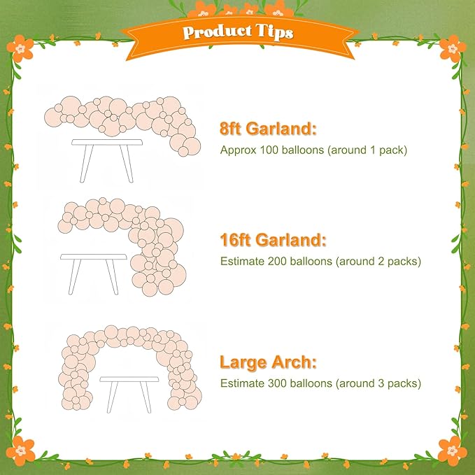 Orange and Green Balloon Arch kit, 124Pcs Sage Green Orange Nude Gold Pearl White Balloons for Birthday Bridal Shower Wedding Gender Reveal Little Cutie Baby Shower Decorations