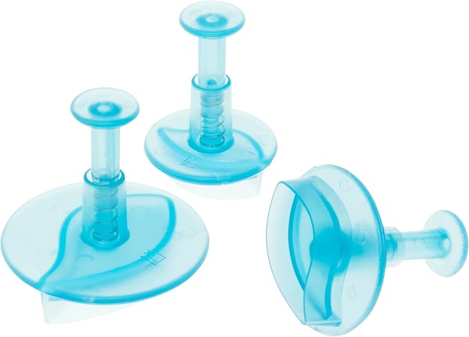 Ateco Leaf Sugar Paste Cutters with Plunger, Graduated 3 Piece Set