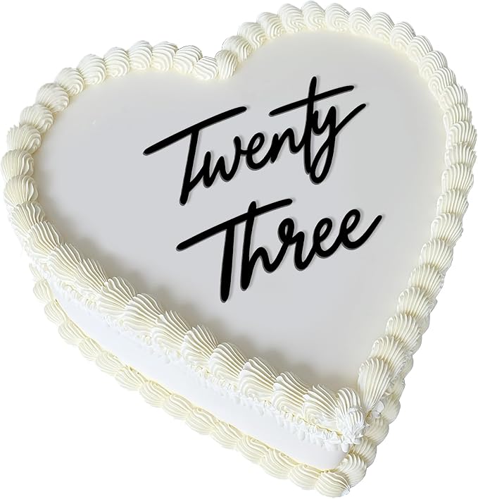 Twenty Three Cake Topper, Acrylic 23rd Birthday Cake Decoration for Birthday Party (twenty three)