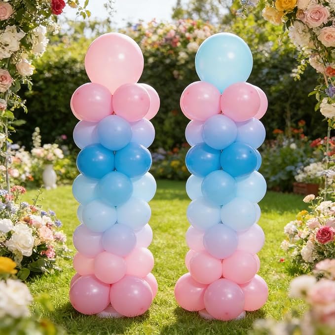 LANGXUN 12ft Table Balloon Arch Kit For Birthday Decorations, Party,Wedding and Graduation Decorations, Christmas Decorations Baby Shower Bachelor Party Supplies (Balloon Column Stand Kit)