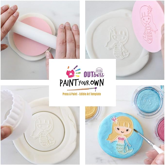 Sweet Stamp by AmyCakes Outboss Plastic Paint Your Own, Mermaid