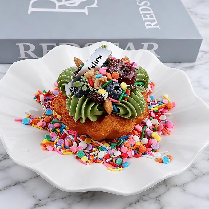 Rainbow Sprinkles Edible Dot Sprinkles, 4.6oz Ice Cream Sprinkles 3-Mix Nonpareils Confetti Jimmies for Cakes Cupcakes Ice Cream