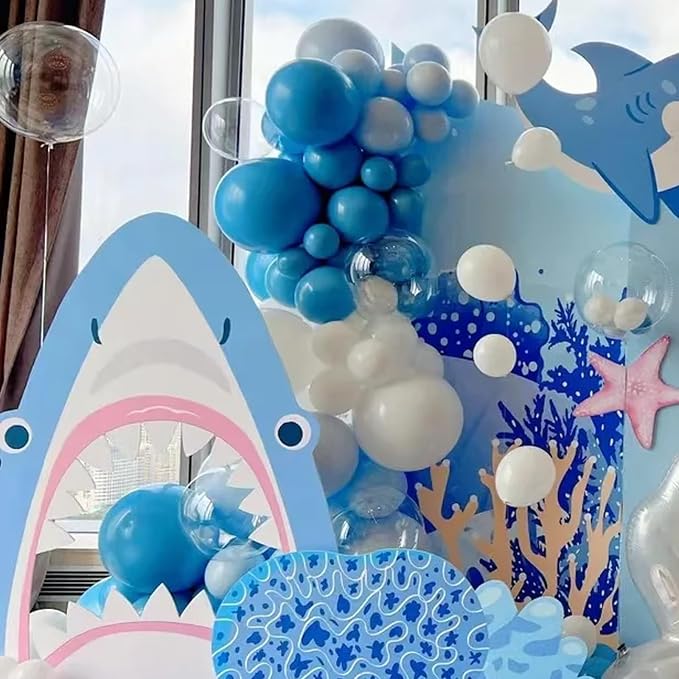 Voircoloria 130pcs Blue Balloons Different Sizes 18" 12" 10" 5" Matte Blue Latex Balloon Garland Arch Kit for Birthday Baby Shower Graduation Wedding Gender Reveal Anniversary Party Decorations