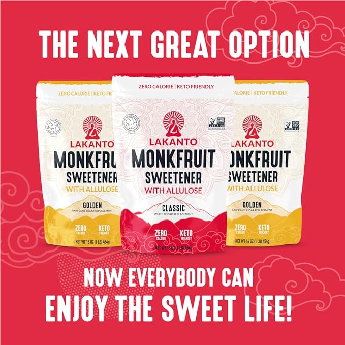 Lakanto Classic Bulk Monk Fruit Sweetener with Allulose - Bulk White Sugar Substitute, Baking, Extract, Sugar Replacement (Classic White - 20 kg)