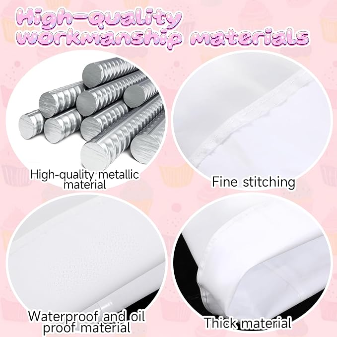9 Piece Piping Bags and Tips Set, 16inch Reusable Pastry Bags for Cake Decorating, Cupcakes, Cookies, otton Baking Kit with Coupler, Stainless Steel Nozzles & Cleaner
