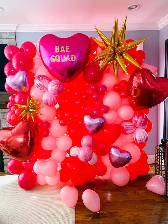 Voircoloria 130pcs Hot Pink Balloons Different Sizes 18" 12" 10" 5" Dark Pink Balloons for Birthday Graduation Baby Shower Wedding Anniversary Princess Theme Party Valentine's Day Decorations
