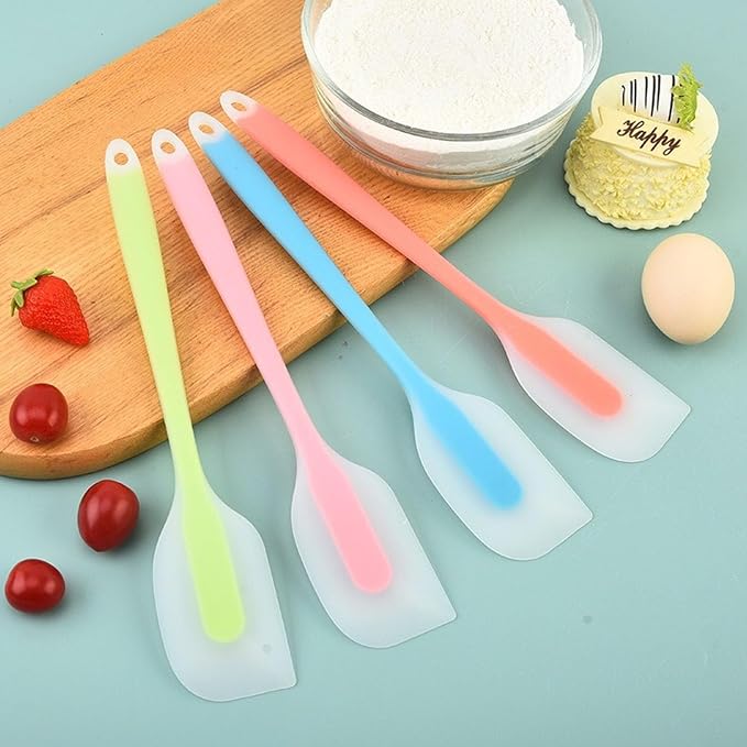 4 Pcs Silicone Spatula Set of 3,Small Rubber Spatula Spatula,8 Inch Baking Mixing Tool for Nonstick Cookware Cooking Heat Resistant Baking Spoon (small 5PCS)