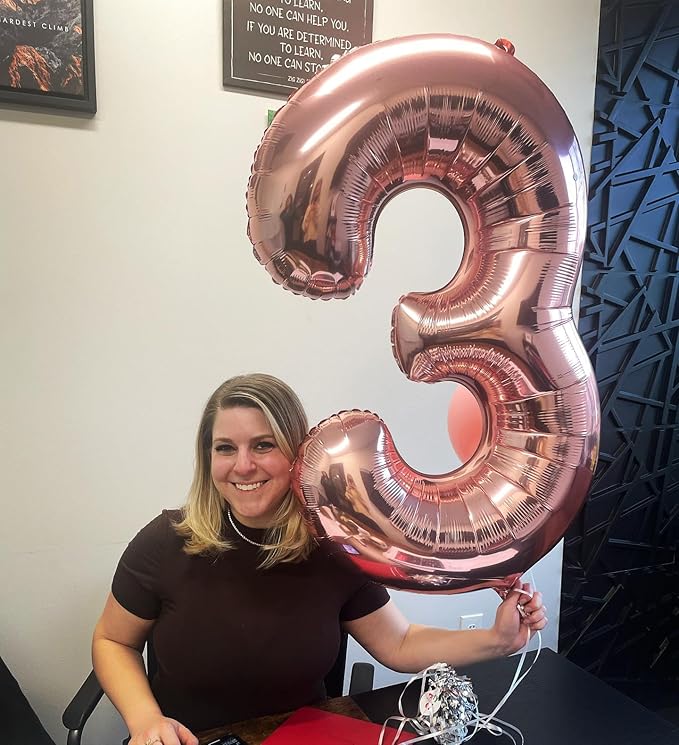 Rose Gold Number 9 Balloon 40 Inch, 9th Birthday Party Decorations for Children, Giant 9 Foil Balloon for Party Supplies