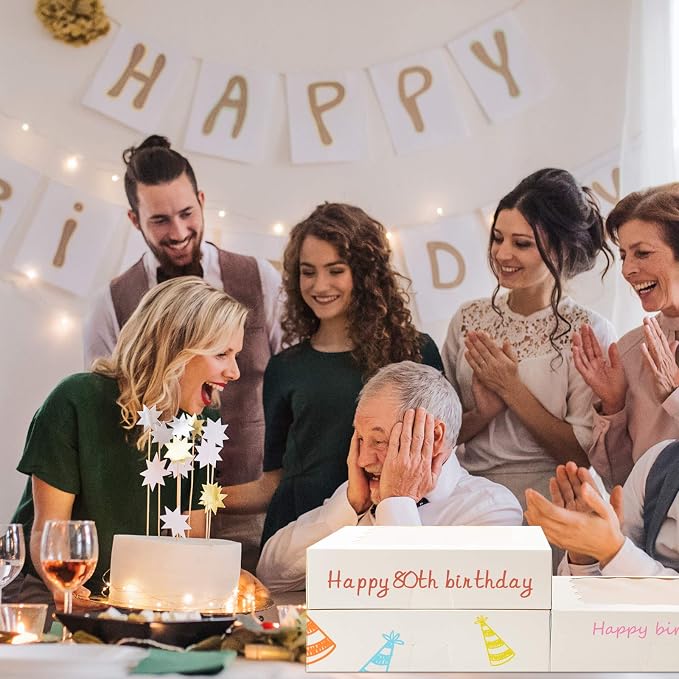 Moretoes 30pcs Bakery Boxes, 8x8x2.5 Cookie Boxes with Window, White Treat Containers for Donuts, Chocolate Strawberries, Pie, Birthday Party, Mother's Day, Weddings