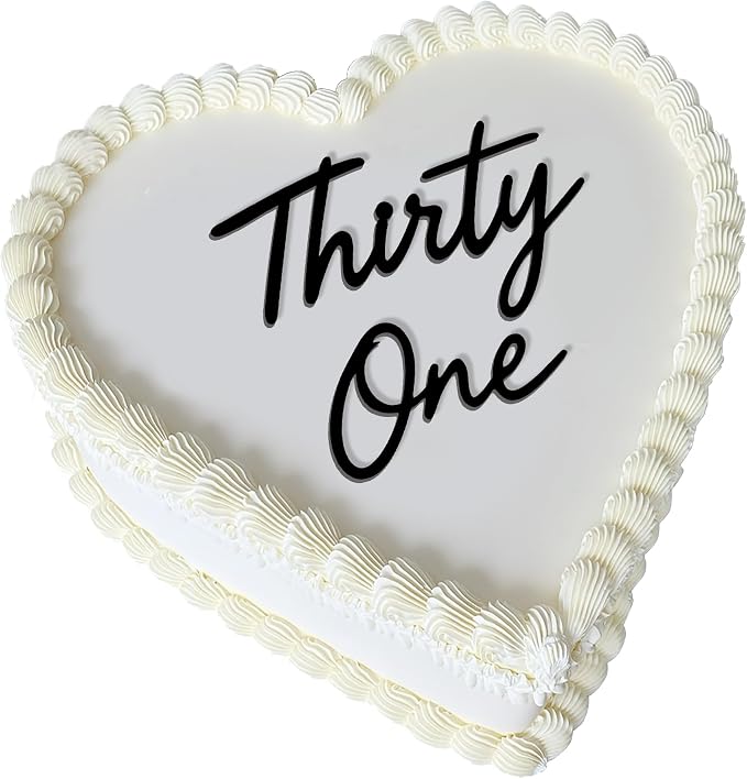 Thirty One Cake Topper, Acrylic 31st Birthday Cake Decoration for Birthday Party (thirty one)