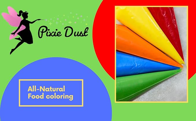 Dye-Free Red and Orange Food Coloring Powders Set | Perfect for cake decor, cookie Frosting, Icing & Drinks | All- Natural, Plant-Based, Kosher, Flavorless | No Carmine, No Annatto | By Pixie Dust | 2 Jars (0.40 oz / 11g Each) 22gr Total.