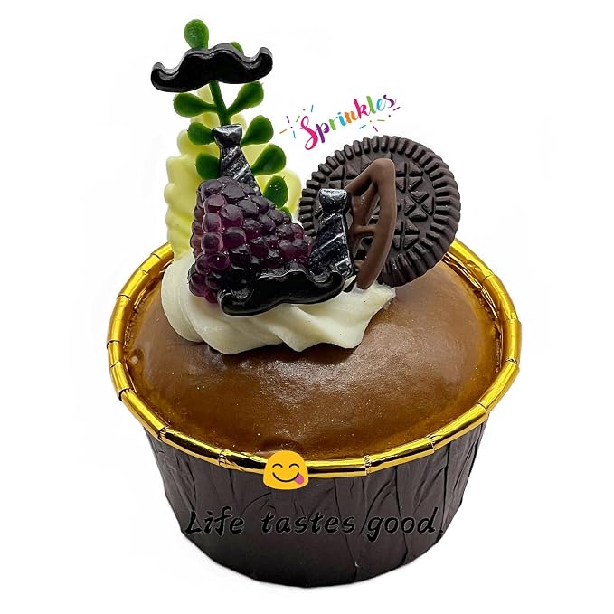 SE Si&Moos Edible Candy Mustaches Edible Man’s Tie Sprinkles-Mustaches and Tie Shaped Candy Cake Decorations, Black Themed Birthday Sprinkles for Decorating Cakes, Cupcakes, Cookies & Desserts 3 OZ