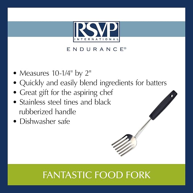 RSVP International Endurance Kitchen Baking Tool Collection, Fantastic Fork, Stainless Steel