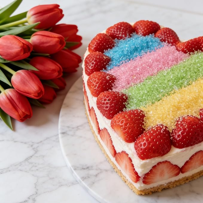 HeDeon&Rles Pink Yellow Blue Green Easter Sanding Sugar Crystals Edible Easter Sprinkle for Cake Decoration Icing Cookie Pancake Toppers Easter Christmas Valentines Day Supplies