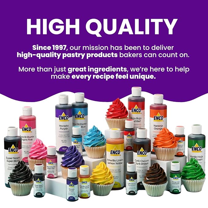 ENCO Food Coloring Gel Purple 1.41 oz (40g) Concentrated, Vegan