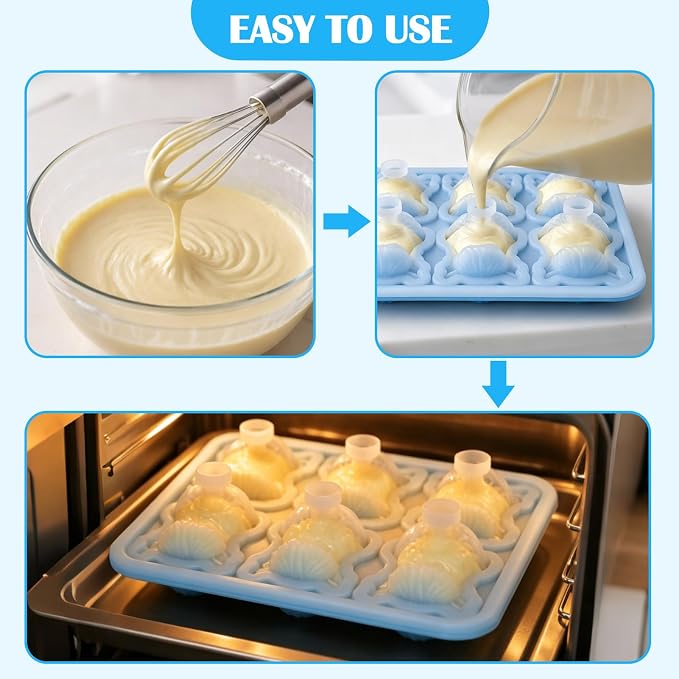 Palksky Highland Cow Silicone Mold, 6 Cavity 3D Cute Cow Chocolate Candy Mold, Food Grade Tray for Baking, Ice Cube, Jello