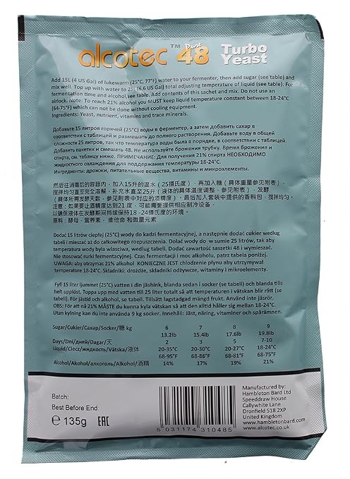 Alcotec 48-hour Turbo Yeast, 135 grams (Pack of 2)