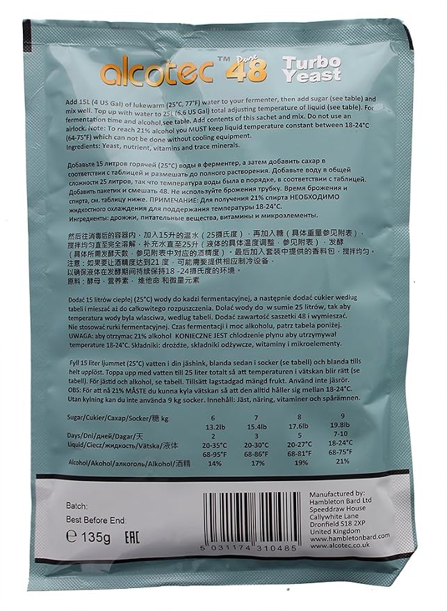 Alcotec 48-hour Turbo Yeast, 135 grams