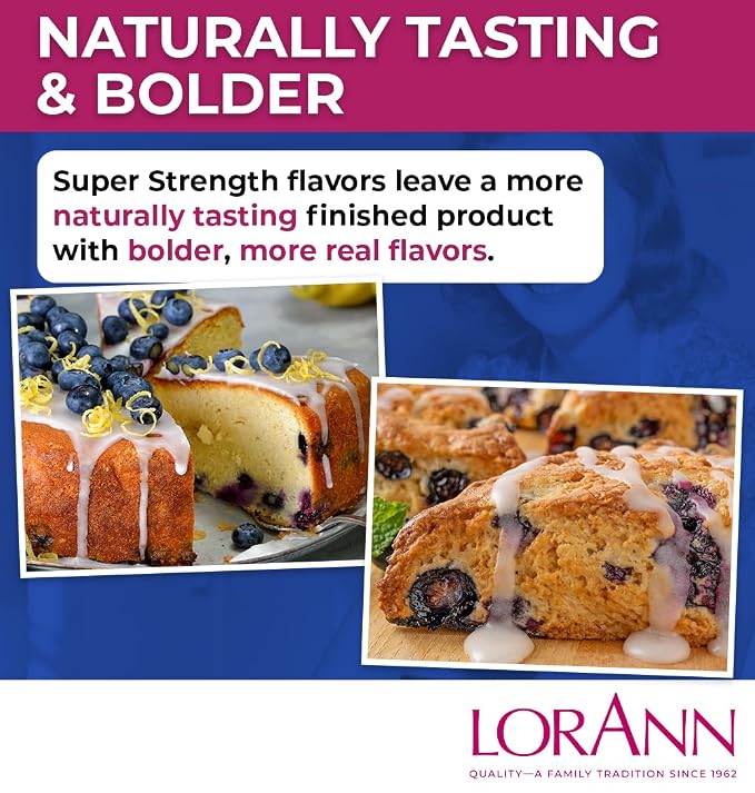 LorAnn Oils Super Strength Flavoring - Used For Candy Making, Flavoring Extracts, Baking, Hard Candy, and Flavor Oils - Bold, Natural Flavors 4X Stronger Than Extracts - Blueberry, 1 fl oz