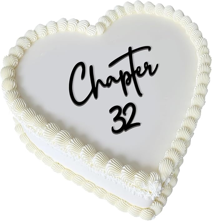 Chapter 32 Cake Topper for Women, 32nd Birthday Cake Decoration, Black Acrylic Script Flat Cake Topper, Milestone Birthday Cake Decor for Her, Elegant Minimalist Style(chapter 32)