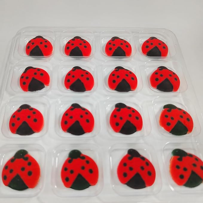 Edible Candy Ladybug Cake Decorations Dessert Sugar Sprinkles for Cake Decorating Cookie DIY Cupcake Topper Icing Frosting Decoration Birthday Halloween Christmas Party Supplies