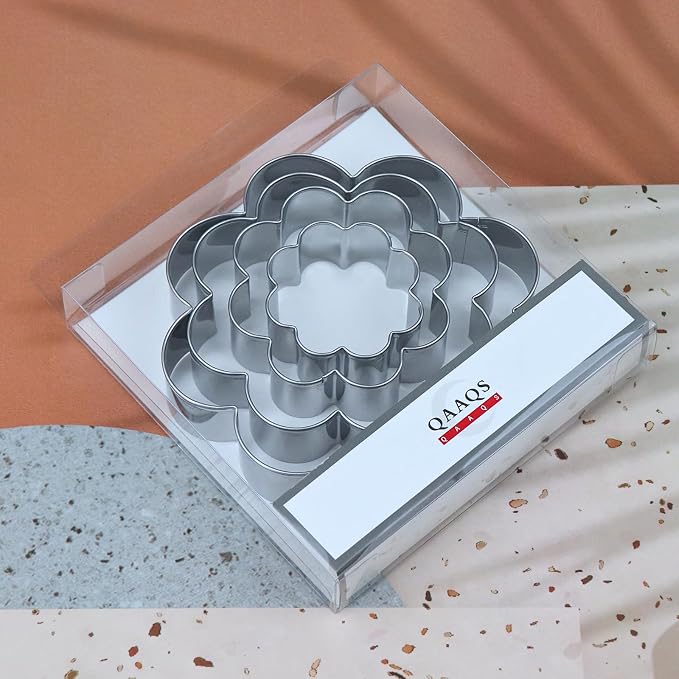 Daisy Cookie Cutter Set - 5 inch, 4 inch, 3 inch, 2 inch - 4 Piece Eight Petal Blossom Spring Flower Mother's Day Cookie Cutters Shapes Molds - Stainless Steel