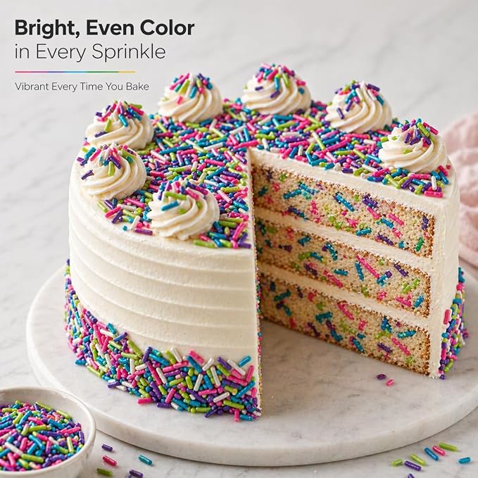 Confect Rainbow Sprinkles Mix – Custom Blend Jimmies for Cake, Cupcake & Cookie Decorating – (Frosted Rainbow) Vegan, Gluten-Free, Nut-Free, Soy-Free, Dairy-Free, Palm Oil-Free- 4.2 oz (Frosted Rainbow)