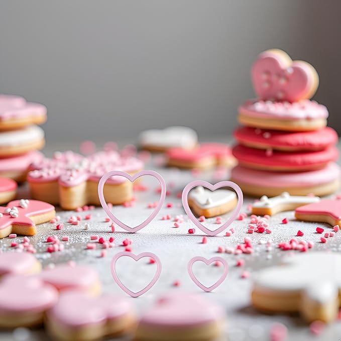 4 Pieces Heart Cookie Cutters Set Different Sizes Cookie Cutters Molds For Sandwiches Fondant Cakes Baking Gadgets Cookie Mold Dessert and Candy Sculpting Tools Decorating Tools