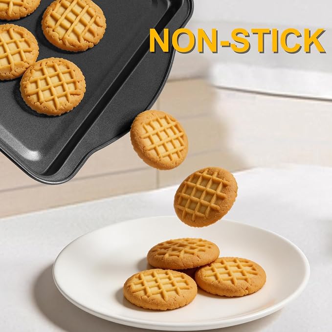 Baking Sheet Set of 3 - Carbon Steel Cookie Sheet for Baking, 17/15/13 Inch, Nonstick Baking Pan with Dual Handles, Stackable, Rust & Warp Resistant, Perfect for Baking, Roasting, and More
