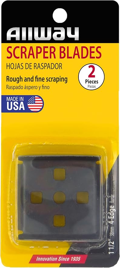 ALLWAY 22B 4-Edge Scraper Blades, 1-1/2", 2 Pack
