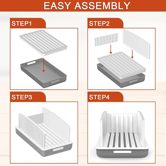 NIUXX Bread Slicer for Homemade Bread: Adjustable Width and Thickness Bread Slicer Guide with Crumb Tray, Foldable Compact Loaf Cutting Guide for Sourdough and Bagels