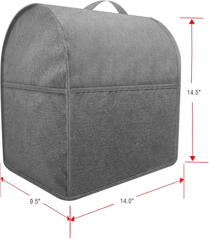 Stand Mixer Dust-proof Cover for KitchenAid Mixer,Multi Pockets for Various Kitchen Appliance Accessories,Water-resistant,Easy Cleaning (Grey(New style), Fit for Tilt Head 4.5-5 Quart)