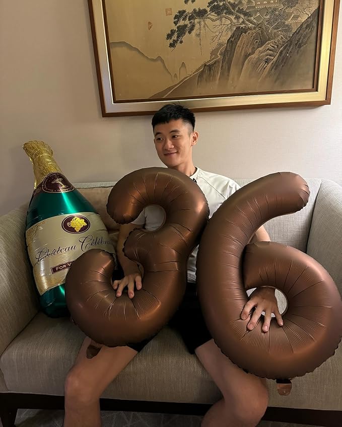 Dark Brown 9 Balloon, Coffee Brown Number Balloons 40 Inch, 9th Giant Chocolate Birthday Decorations for Boys Girls,19th 29th Party Decorations Supplies, Number 9 Balloon